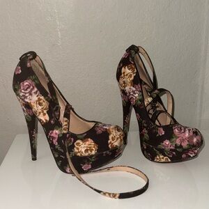 Floral Platform Heels